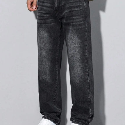 Best-selling black skinny jeans for men, with American design, suitable for all seasons