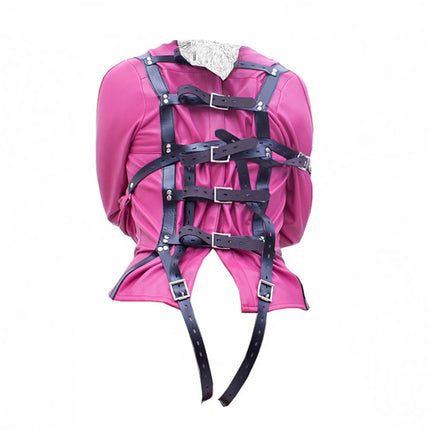 BDSM Sex Bondage Leather Arm Binder Restraint Straitjacket,Cosplay Sexy Costume Slave Binding Straight Jacket Sex Toys For Women