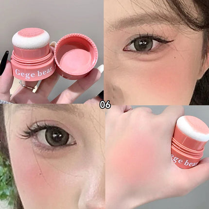Gege Bear Puffy blush, naturally looking young, Korean style brightening and energetic, natural makeup application