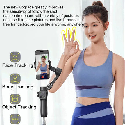 AOCHUAN 3-Axis Handheld Gimbal Phone Stabilizer with Extension Rod  8.0 Anti Shake Face Tracking for Phone Outdoor Shooting Vlog