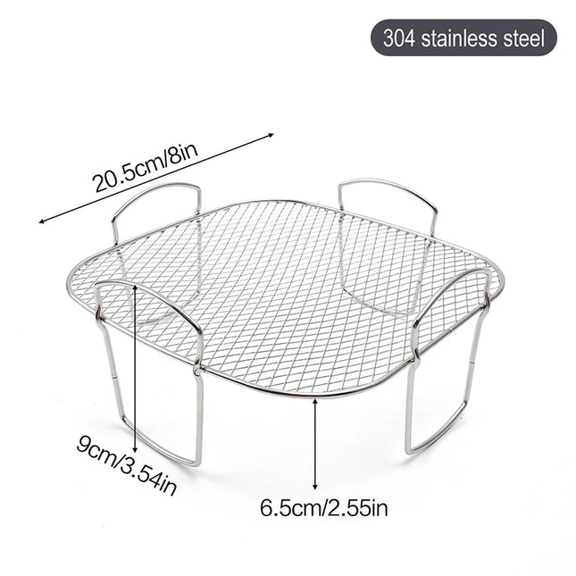 Air Fryer Universal Accessories Metal Oven Air Fryer Racks For Baking Stackable Grill Skewer Rack Fit All Airfryer 4.2Qt - 5.8Qt