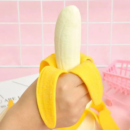 Viral Peeled Banana Squishy Toy Simulation Fruit Funny Prank Stress Relief Squeeze Decompression Vent Toy