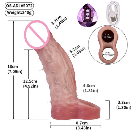 ORALSX Soft Vibrate Penis Sleeve Male Cock Cover Dick Enlarger Dildo Sheath Adult Sex Toys For Men Vaginal Anal Massger Condom