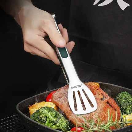 304 Stainless Steel Food Tongs Non-Slip Kitchen Clamp for Meat Salad Bread Barbecue Grill Buffet Cooking Tool Accessory