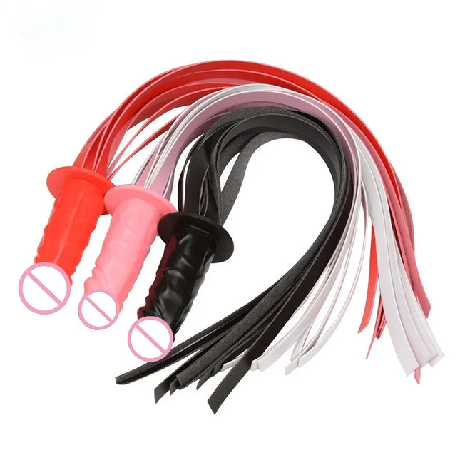 BDSM Slave Whips Simulation Penis Whip Restraint Fetish Dildo Whip Whipping Toys Flogger Paddle Adult Games Sex Tool for Couples