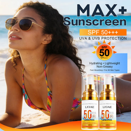LKIAE Spf 50+ Sunscreen, UVA, UVB Protection, Prevents Sunburn, Skin Darkening, Pigmentation, Anti-Wrinkles, With Aloe Vera
