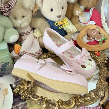 Sanrio Melody Lolita Princess Shoes Pink Kawaii Cartoon Anime Style Decoration Flat Shoes Girl Lolita Round Head Princess Shoes