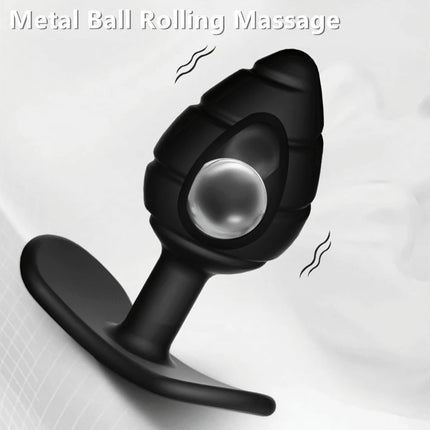 Silicone Anal Plug Soft Butt Plug with Metal Ball Rolling Massage for Women Male Erotic Massager Dildo Vibrator Anal Toys Adult