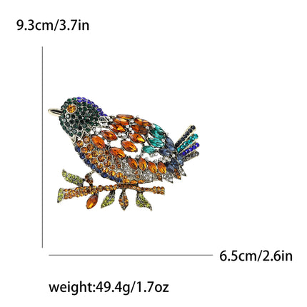 Classic Rhinestone Bird Brooches for Women Unisex Enamel Animal Pins Office Party Friend New Fashion Gifts Jewelry Accessories