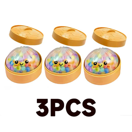 New Colorful Glitter Bead Filled Dumpling Squishy, Blind Box with Gift Box & Hidden Style, Stress Relief Sensory Squeeze Toy