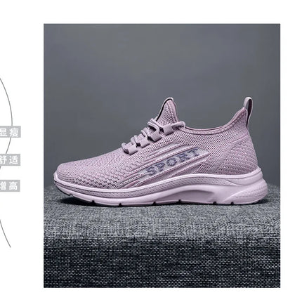 Sneakers 2025 New Fashion Wedge Platform Plus Size Casual Sports Shoes Women Lace-up Mesh Breathable Women's Vulcanized Shoes