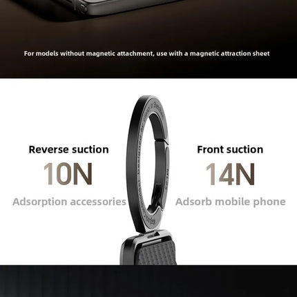 Ultra-Thin Magnetic Phone Holder with Multi-Functional Wallet Portable Double-sided Magnetic Stand with Anti-lost Hook and Strap