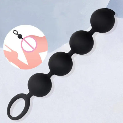 New Silicone Big Anal Plug 4 Beads Anal Bead Anus Masturbation Butt Plug Flirt Adult Sex Toy Prostate Massage For Men Women 18+
