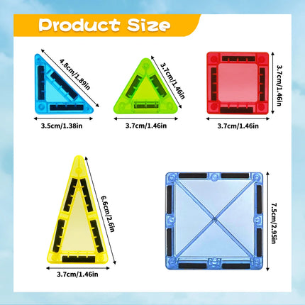 Large and Small Combination Magnetic Building Toys, Travel-Sized Iron Box for Easy Portability, Magnetic Building Blocks with Cr
