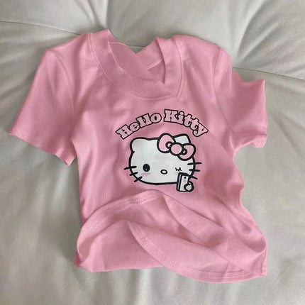 Hello Kitty Kids Pajamas Set Cute Household Clothes Children's T-Shirt Shorts 2Piece Anime Kawaii Loungewear Kids Festival Gifts