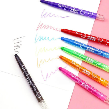 M&G X4323 Twistable Plastic Crayons Washable Non-sticky Non-toxic Oil Pastels Drawing Pens for Kids Students