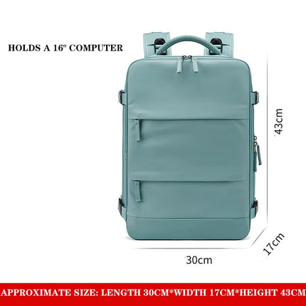 Buylor Women's Travel Backpack 16inch Large Capacity Multi-Function Suitcase USB Charging Schoolbag Short Distance Luggage Bag