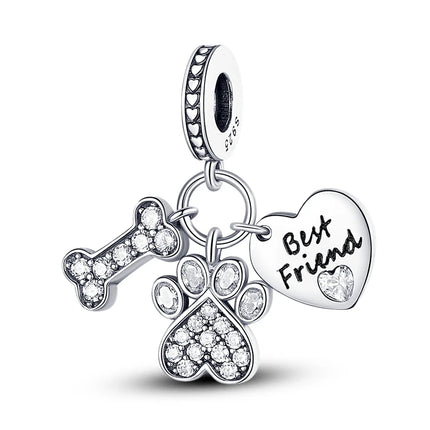 Charms 925 Sterling Silver Cute Cat Collection Charms Beads Paw Print Pendant Beads Fit Original DIY Bracelet Gift Women Jewelry