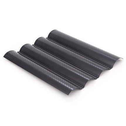 New Nonstick Baguette Baking Tray 2/4 Grooves Bakeware Baguette Mold Baking Tool Waves French Bread Baking Pan