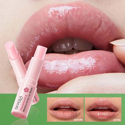 BIOAOUA Sakura Moisturizing Lip Balm Lasting Moisturizing Lipstick Temperature Change Color Lip Care 1/2Pcs