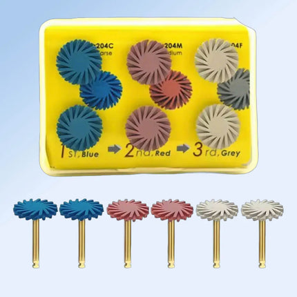 Dental Diamond Resin Polishing Disc Kit Flex Spiral Brush Bur Polisher Dentist Tool for Teeth Cleaning Restoration
