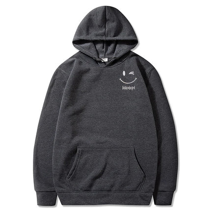 New Smiley Face Fun and Fashionable Couple Hooded Sweatshirt, Loose and Casual Hooded Sweatshirt, Running Sports Coat