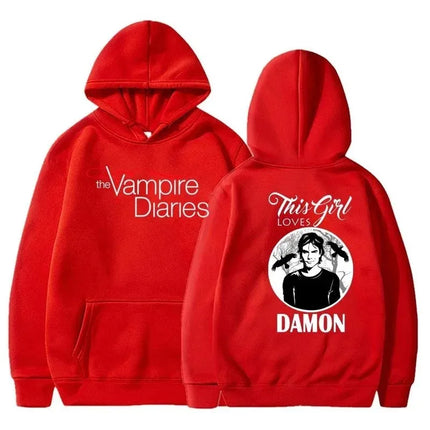 2026 The Vampire Diaries Hoodies Fashion Personality Hooded Sweatshirt Casual Outdoor Loose Long Sleeve Pullover Harajuku