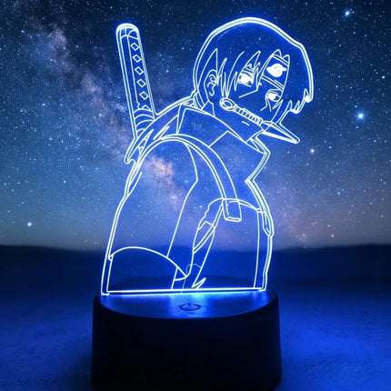 Anime Uzumaki Nar Ut O LED Night Light Toys Akatsuki Kakashi Hatake Kid Bedroom Nightlight Itachi Uchiha 3D Colors Lamp Decor