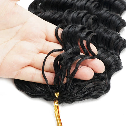 Feathered Deep Wave 240g for Full Head Miracle Knots Crochet 100% Human Hair for Boho Braids Pre-divided Wavy Bulk Hair Bundles