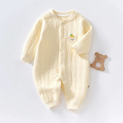 Somenie 2026 new Baby Jumpsuit Clothes Winter Thickening 100% Cotton  Boys Girls Bear Romper Infant Onesie Spring Trend