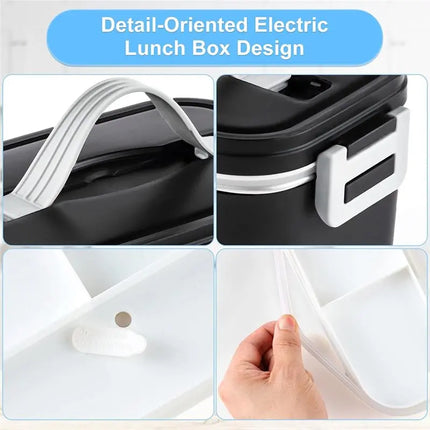 【LAST CHANCE】Portable For Adults Electric Lunch Box 80W 1.8L Heated Food Warmer With Temperature Display, Black US Plug