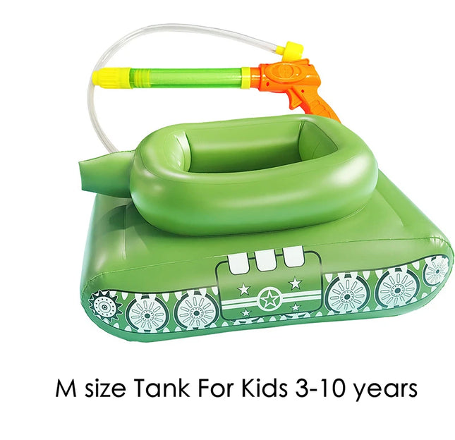 Big Size Summer Giant Tank With Watergun Inflatable Toys Floating Truck Pool Floats Water Spray Beach Party Games Adults Seats