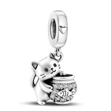925 Sterling Silver Hedgehog Dinosaur Animal Series Spot Dog Charms Beads Fit Original Pan Bracelet High Quality DIY Jewelry