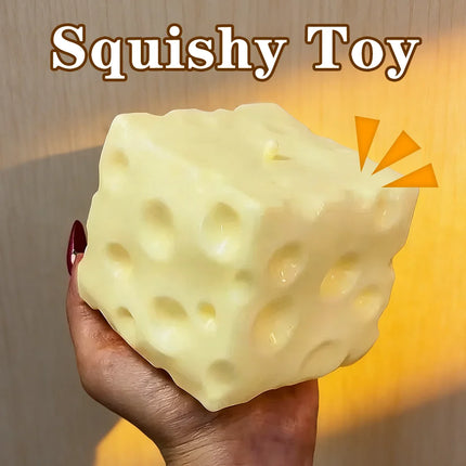 Squeeze Toy Gift Giant Cheese Squishy Toy Extra Large Cheese Squishy Slow Rebound Shapeable Stress Relief Ball