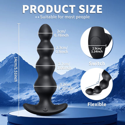 Thrusting Anal Beads Butt Plug Vibrator Male Prostate Massager Telescopic Vibrating Anal Plug Stimulator Sex Toys for Women Men