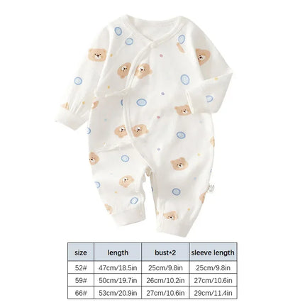 Cartoon Print Baby Long Sleeved Romper 0-6Month Newborn One Piece Outfit Boys Girls Cotton Jumpsuit Spring Autumn Kids Clothing