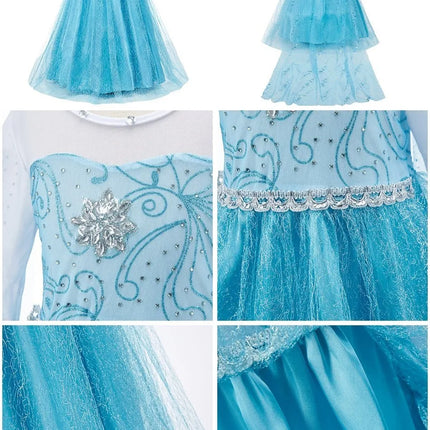 Girls Elsa Anna Dress Children Princess Carnival Dress Kids Jasmine Rapunzel Pageant Flower Disguise Cosplay Christmas Costume