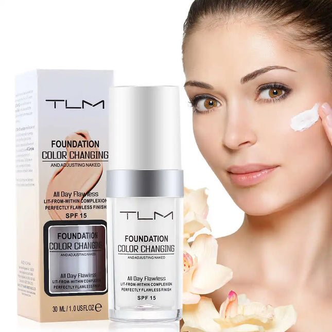 New TLM Foundation Magic Color Changing Foundation Liquid Soft Matte Long Lasting Hydrating Makeup Base maquiagem