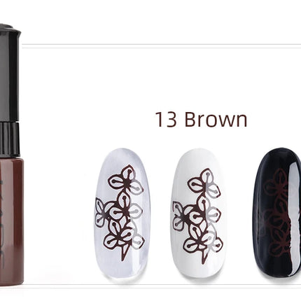 47/41/31/20/10pcs Nail Stamping Polish 7ml Black White Gold Colorful Nail Polish Varnish Art Printing Polish Kit for Template