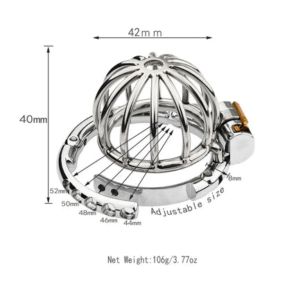 Adjustable Snap Ring Male Chastity Device Metal Cock Cage Slave BDSM Sex Toys for Men Penis Urethral Lock Adult Chastity Belt