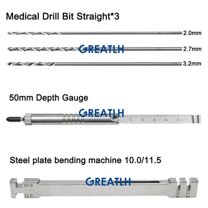 GREATLH ALPS Titanium Locking System Medical Bone Drill Bits Bone Screws Orthopedics Veterinary Instruments Set
