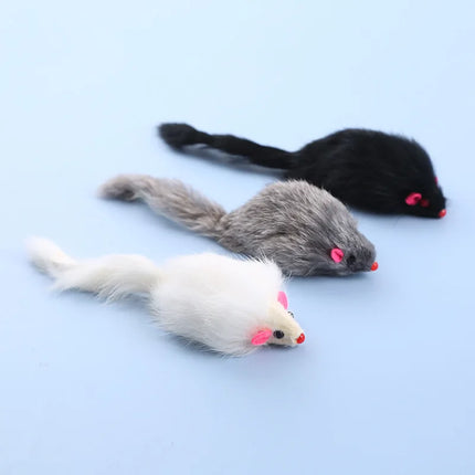 1/3Pcs 17cm Fluffy Pet Cat Toy Mice with Crinkle Sound Interactive Hunting Play for Kittens Bite Resistant Cat Toys Supplies