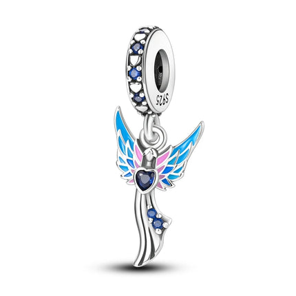 925 Sterling Silver Virgin Goddess Blessing Dangle Prayer Angel Pendant Charms Fit Original Necklace Bracelet DIY For Women Gift