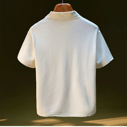 Men's Summer Short-Sleeved Polo Shirt 2025 New Large Simple T-shirt Top Versatile Casual Men's Clothing