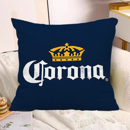Hot Beer Pillow Covers Cartoon Sofa Decorative Home Double-sided Printing Short Plush Cute Cushion C-Corona E-Extra Cover