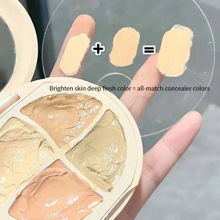Four-color Concealer Facial Concealer Spots Tear Grooves Law Lines Dark Circles Brighten And Even Skin Tone