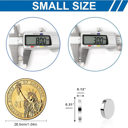 Strong Round Magnet NO Tolerance Disc Magnet for decoration, Fridge, DIY, Building, Scientific, Craft, Office, 4x3, 5x3, 6x3