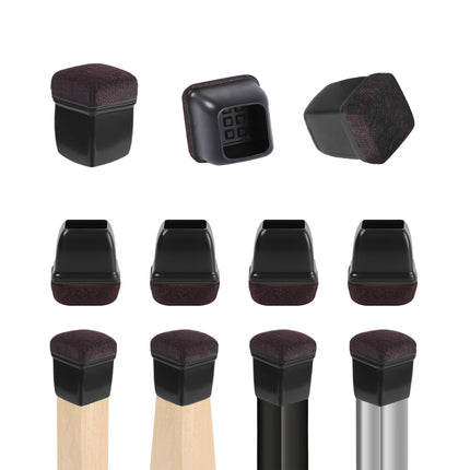 Chair Leg Caps Rubber Feet Protector Stool Table Furniture Leg Cover Non Slip Felt Bottom Pads Round Square Floor Protectors