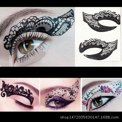 Leopard Lace Eyeliner Sticker Reusable Double Eyelid Line Sticker Waterproof Eye Makeup Self-adhesive Eyelid Sticke Makeup Tools