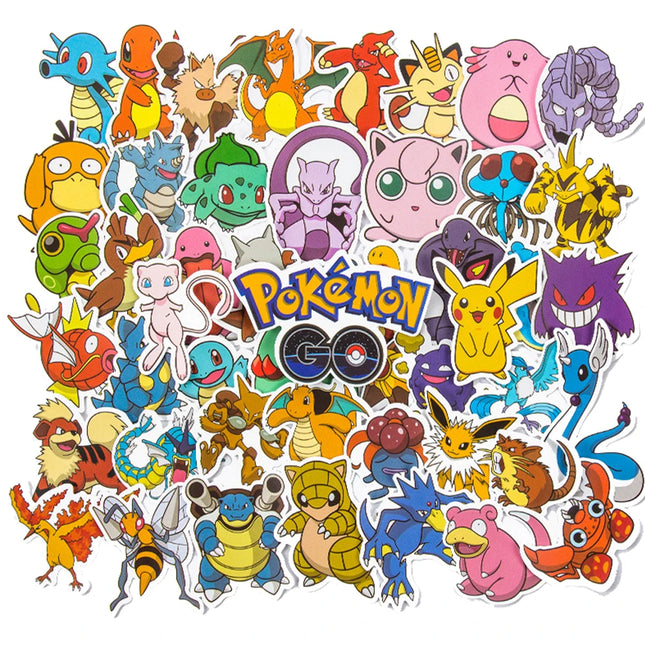 10/30/50pcs Cartoon Anime Pokemon Pikachu Stickers Cute Graffiti Decals Decoration DIY Skateboard Phone Bike Sticker Fun for Toy